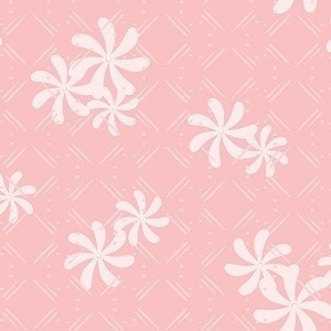 Tiare (Tahitian gardenia) over a pink background with a grid pattern behind it